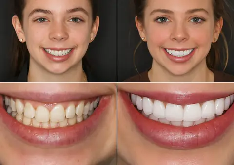 Smile makeover before and after result at AB’S Dental Guntur